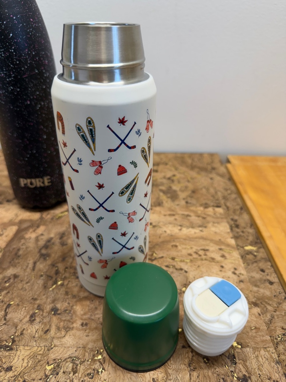 2 Look New Pure Speckled Insulated Bottle & Cream Novelty Insulated Thermos 🛶 - Picture 6 of 6